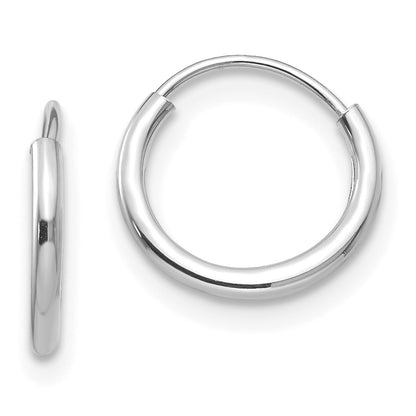 14k White Gold Madi K Polished 1mm x 10/13/17mm Endless Hoop 3 Pair Earring Set