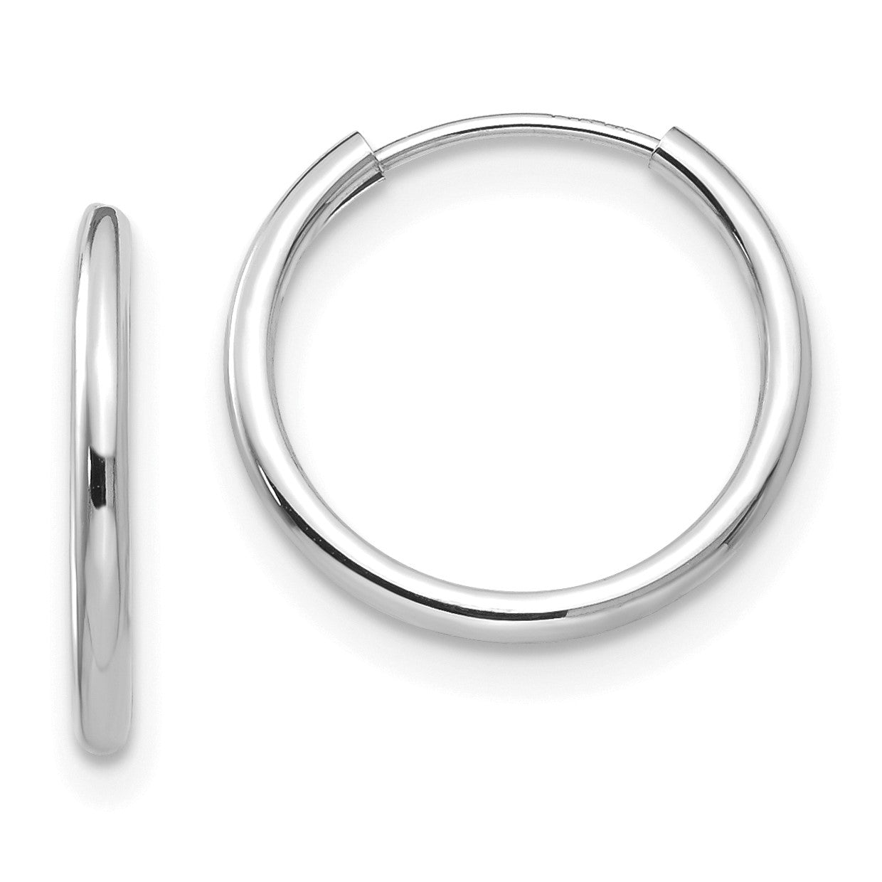 14k White Gold Madi K Polished 1mm x 10/13/17mm Endless Hoop 3 Pair Earring Set