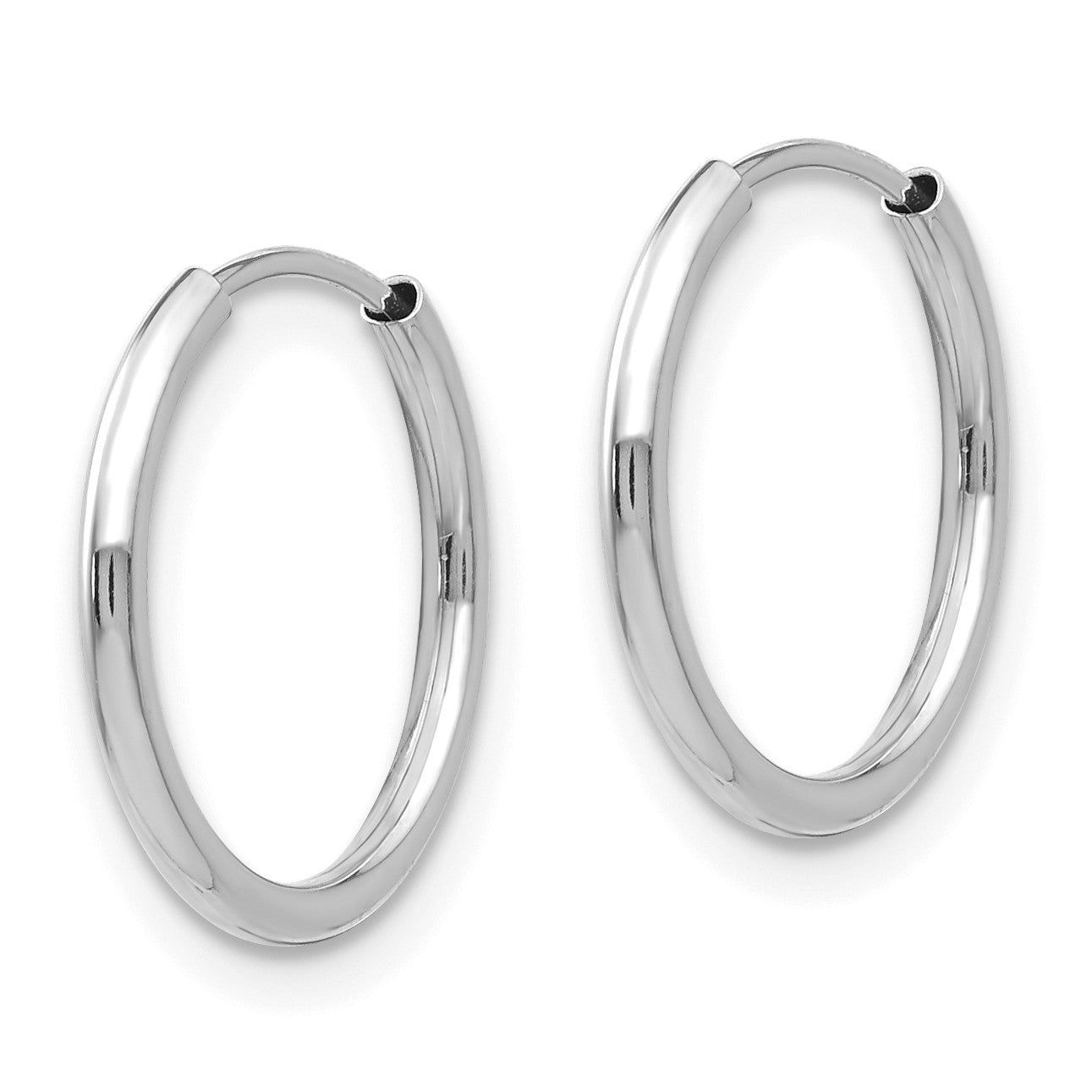 14k White Gold Madi K Polished 1mm x 10/13/17mm Endless Hoop 3 Pair Earring Set