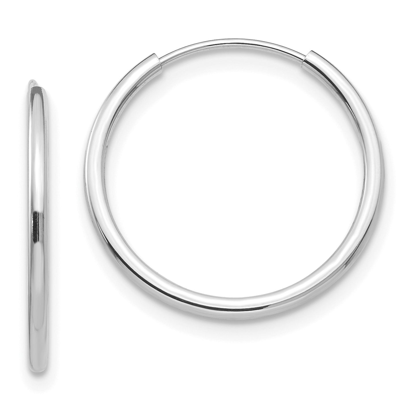 14k White Gold Madi K Polished 1mm x 10/13/17mm Endless Hoop 3 Pair Earring Set