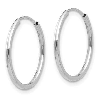 14k White Gold Madi K Polished 1mm x 10/13/17mm Endless Hoop 3 Pair Earring Set