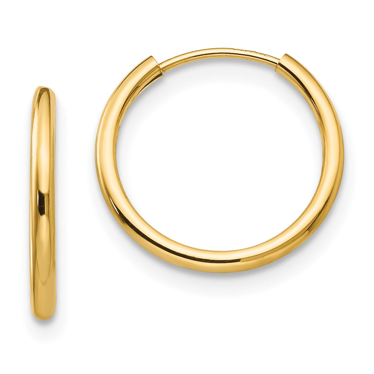 14k Madi K Polished 1mm x 10/13/17mm Endless Hoop 3 Pair Earring Set
