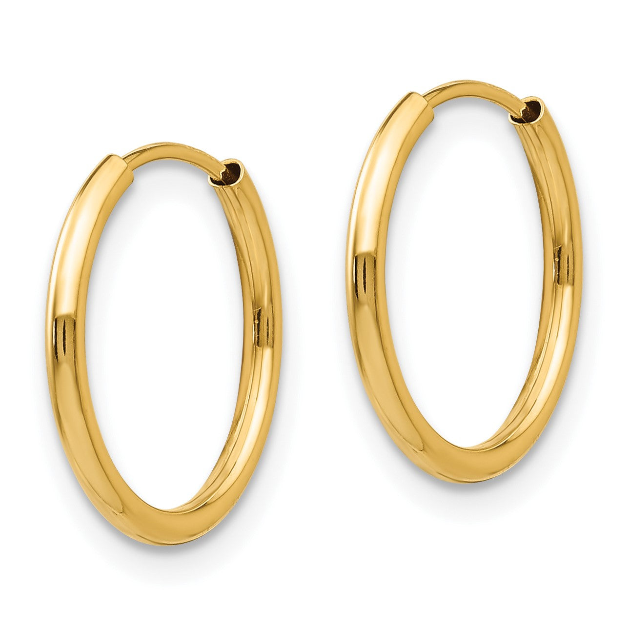 14k Madi K Polished 1mm x 10/13/17mm Endless Hoop 3 Pair Earring Set