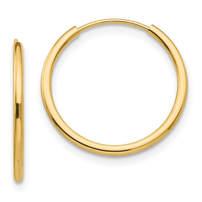 14k Madi K Polished 1mm x 10/13/17mm Endless Hoop 3 Pair Earring Set