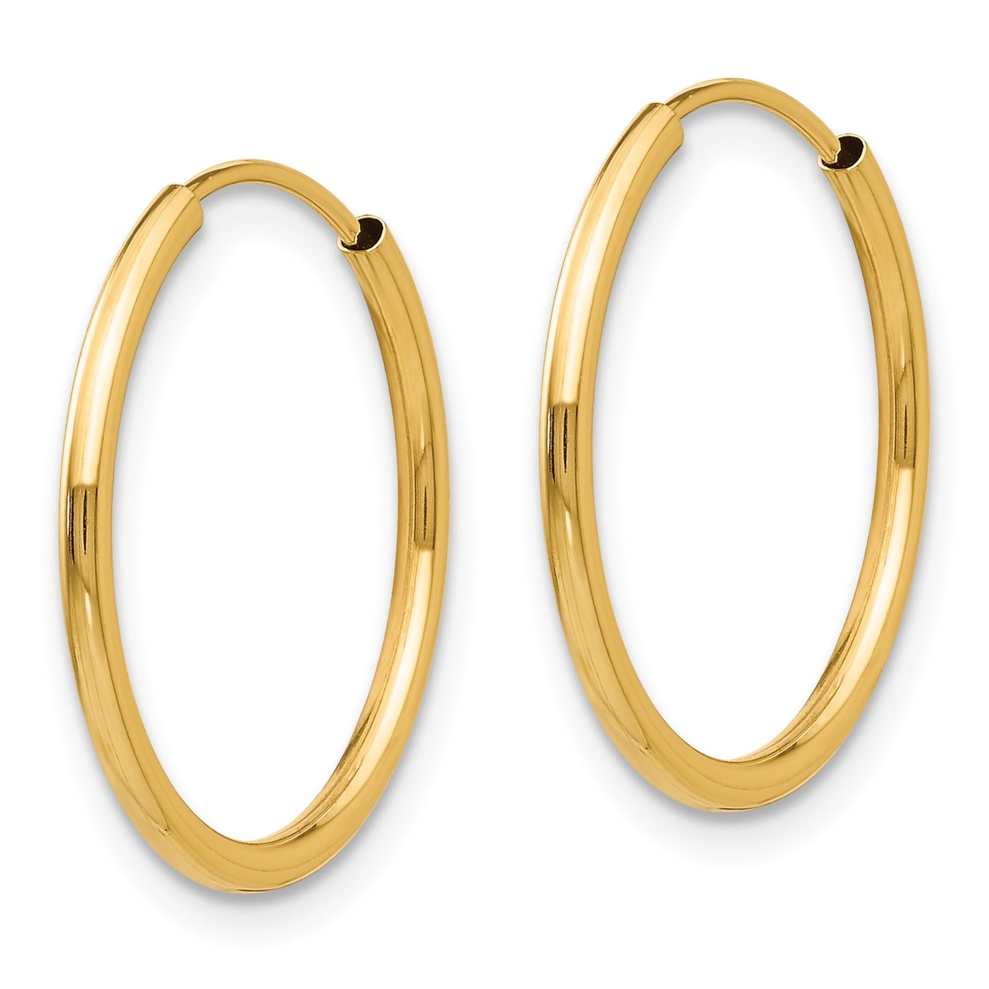 14k Madi K Polished 1mm x 10/13/17mm Endless Hoop 3 Pair Earring Set
