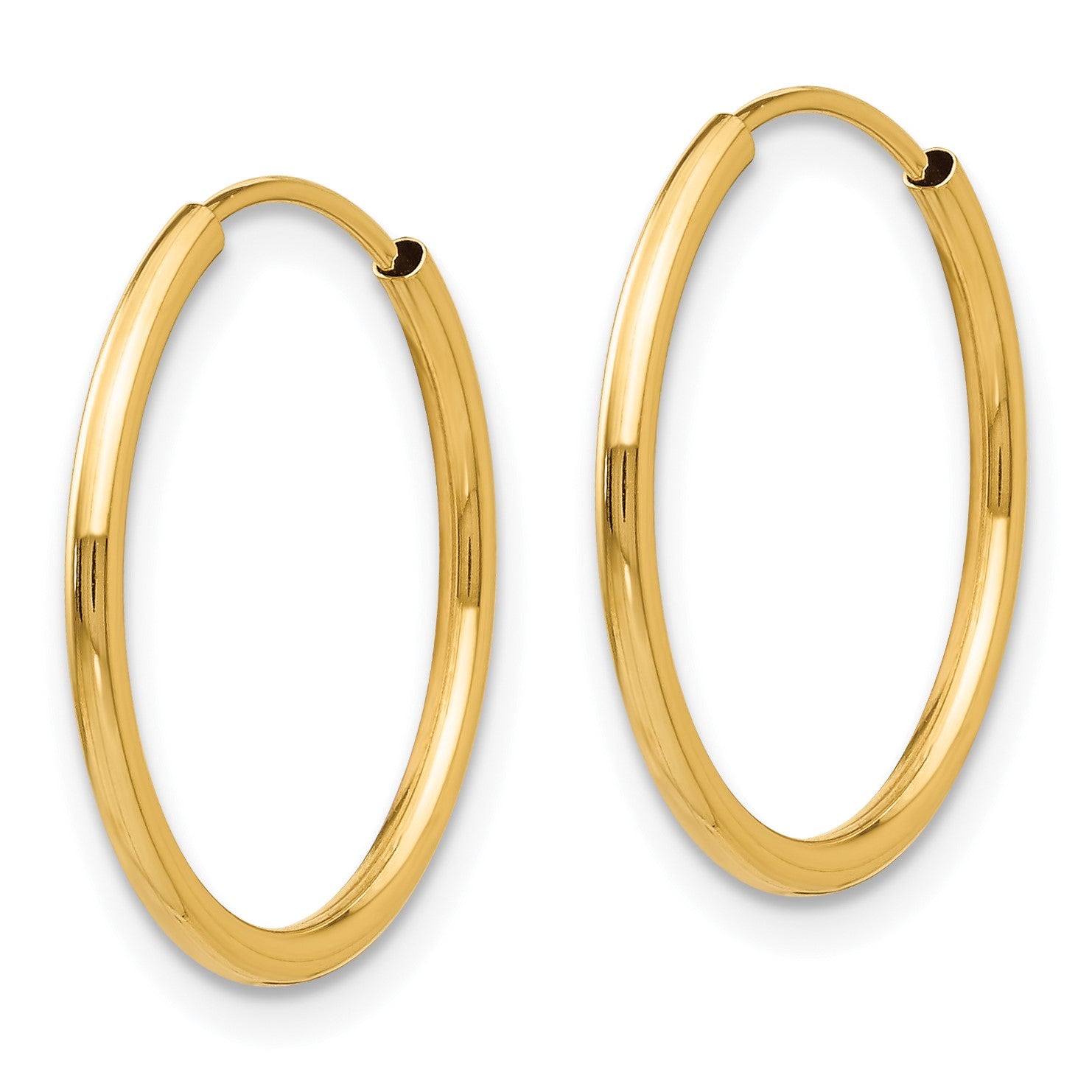 14k Madi K Polished 1mm x 10/13/17mm Endless Hoop 3 Pair Earring Set