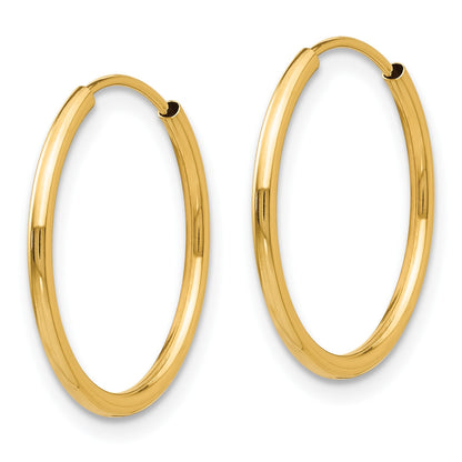 14k Madi K Polished 1mm x 10/13/17mm Endless Hoop 3 Pair Earring Set
