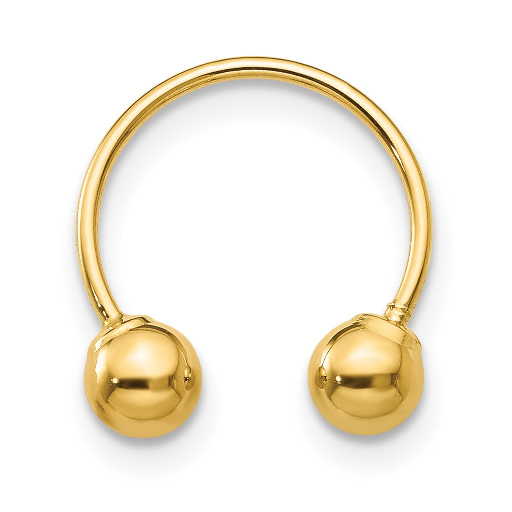14k Madi K 12mm Half Hoop with 4mm Screw-on Bead Single Earring