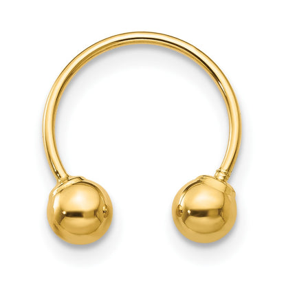 14k Madi K 12mm Half Hoop with 4mm Screw-on Bead Single Earring