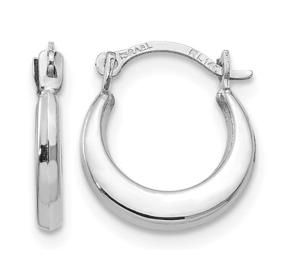 14k White Gold Madi K Small 1.6x12mm Hoop Earrings