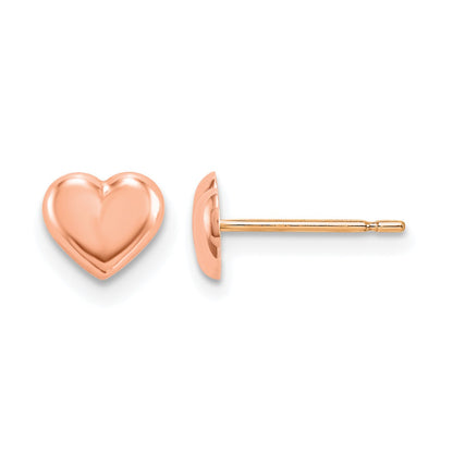14k Rose Gold Madi K 6.00mm Heart Childrens Post Earrings