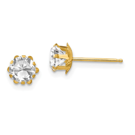 14k Madi K 5mm CZ Birthatone (Apr) Earrings