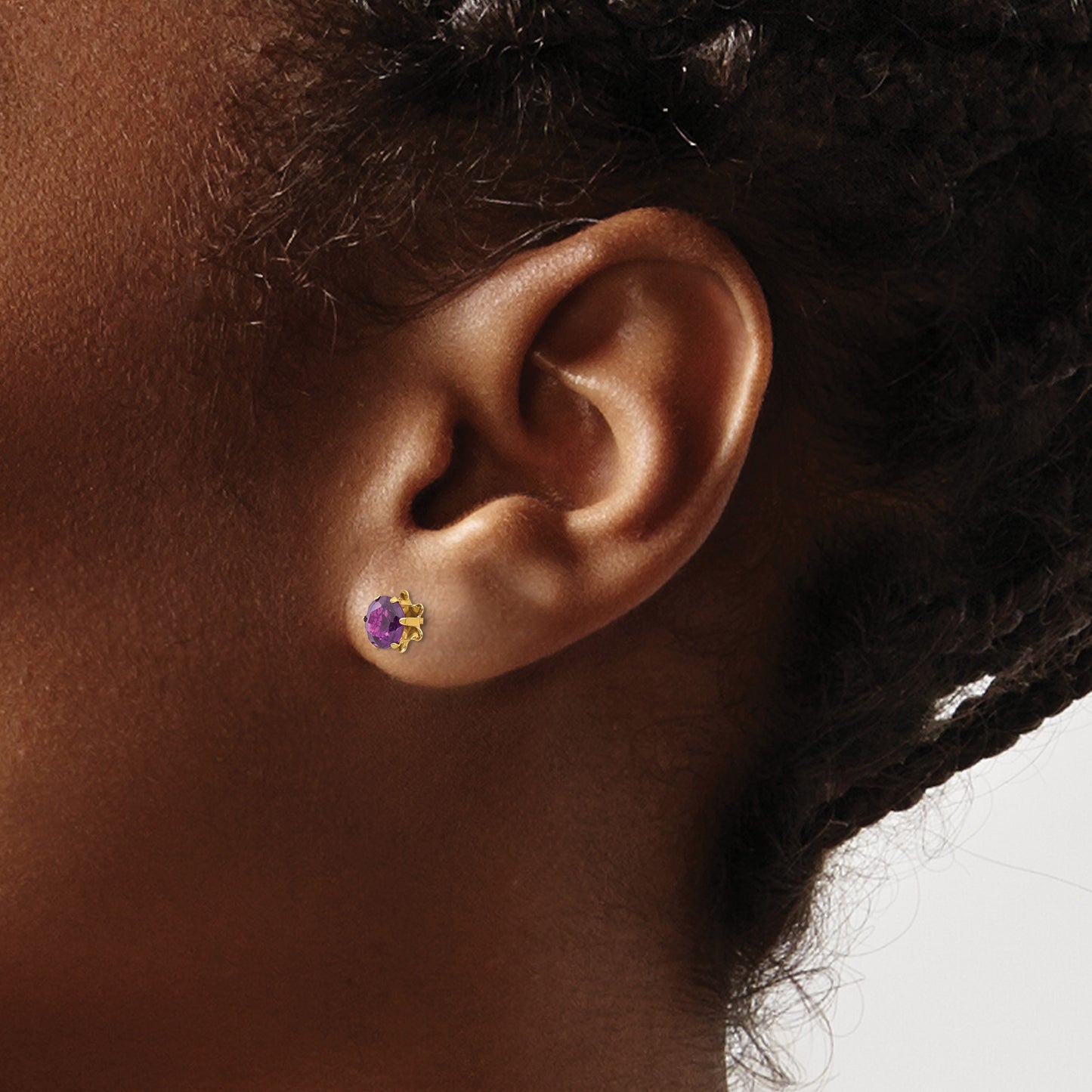 14k Madi K 5mm Round CZ June Birthstone Post Earrings