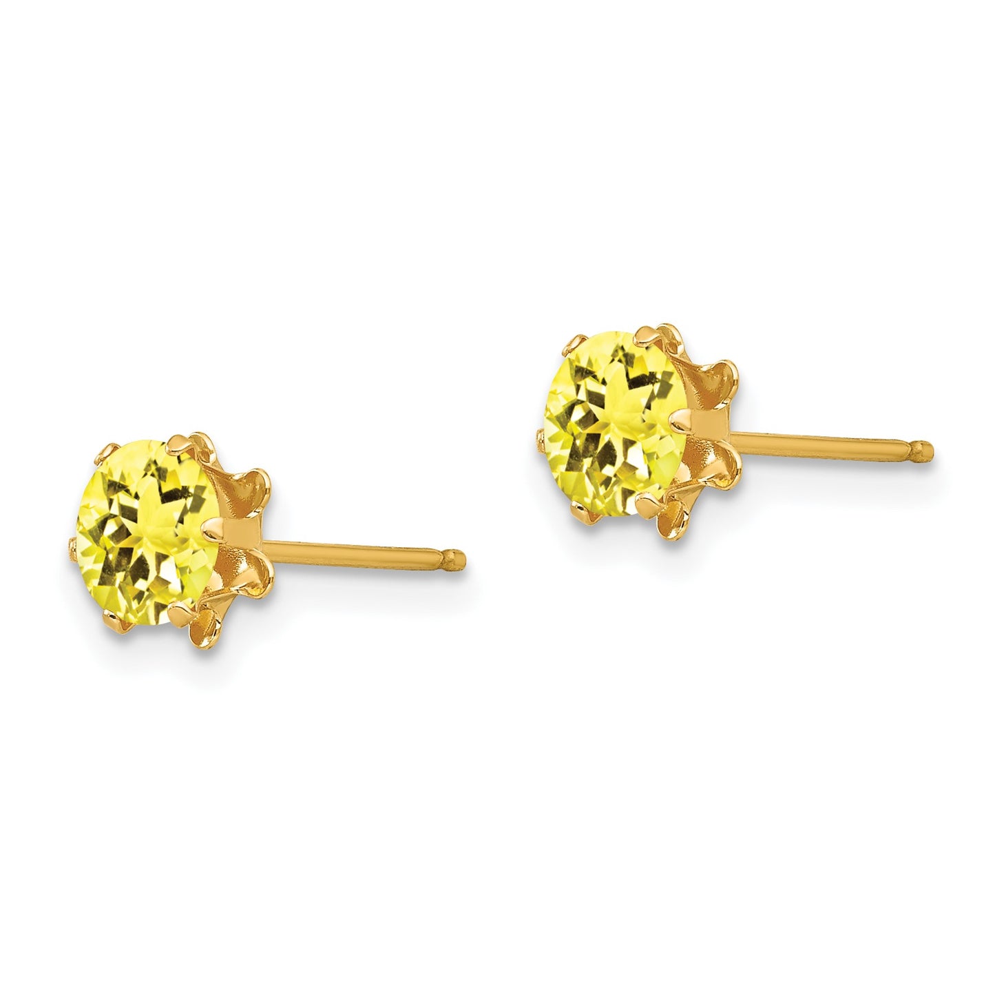 14k Madi K 5mm Round CZ November Birthstone Post Earrings