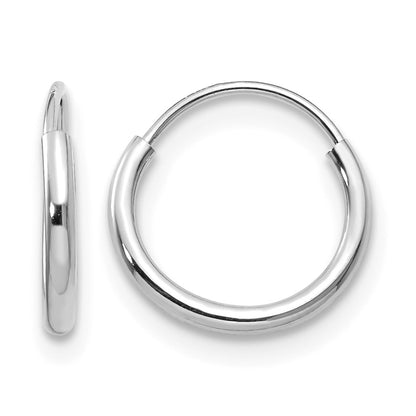 14k White Gold Madi K 1.25x9mm Endless Hoop Earrings