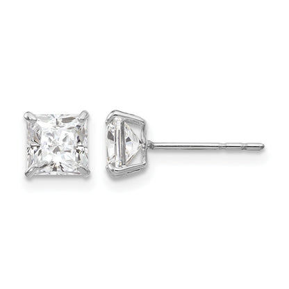 14k White Gold Madi K 5mm Square CZ Post Earrings