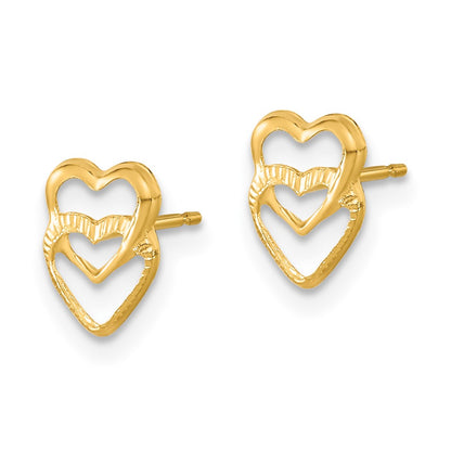 14k Madi K Hearts Post Earrings