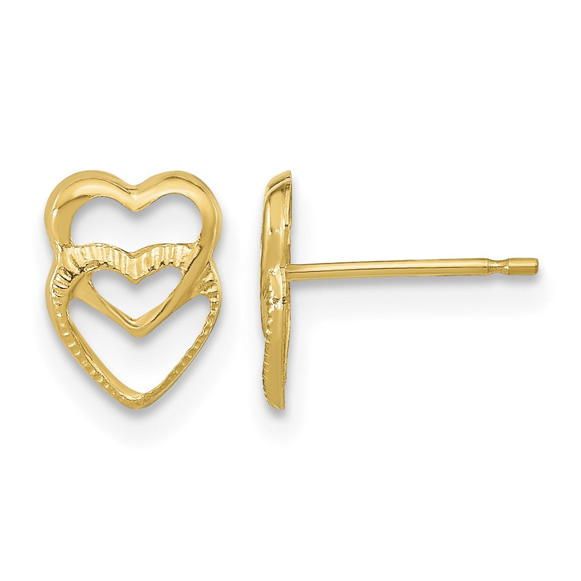 14k Madi K Hearts Childrens Post Earrings