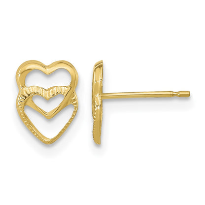 14k Madi K Hearts Childrens Post Earrings