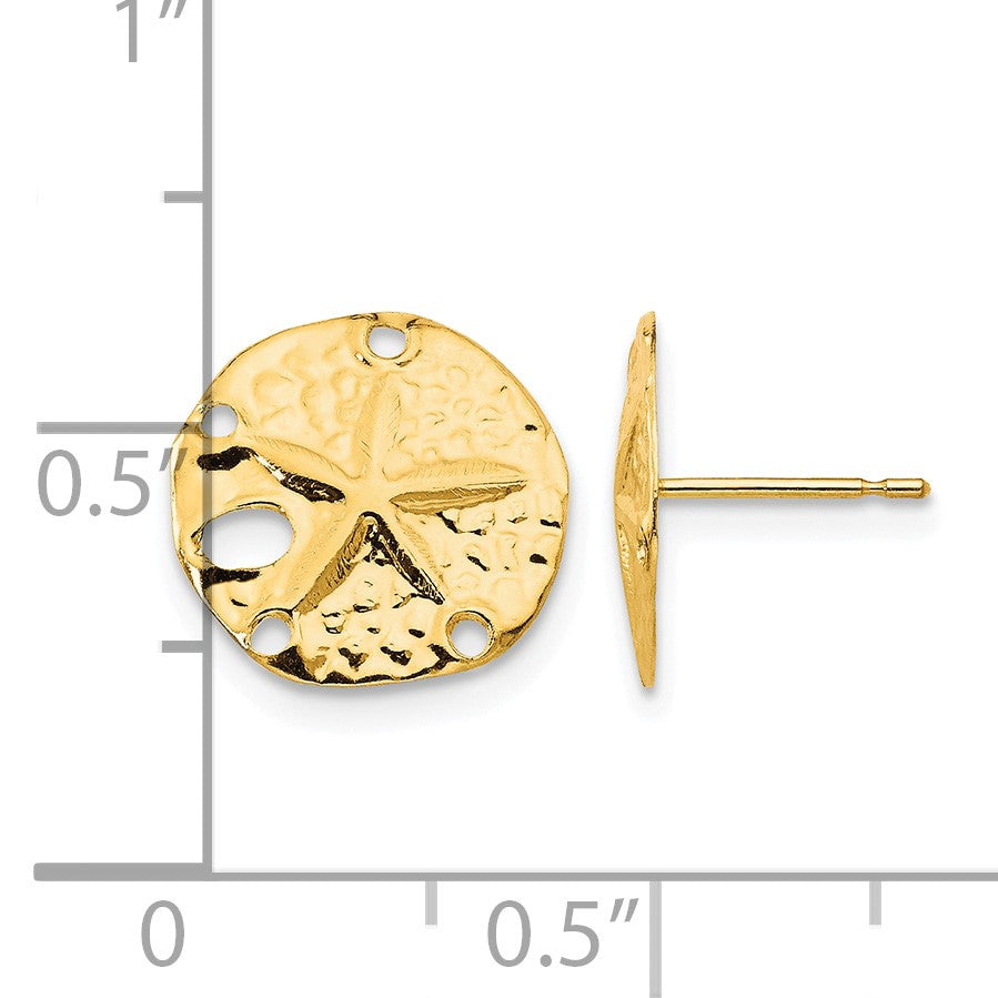 14k Madi K Sand Dollar Childrens Post Earrings