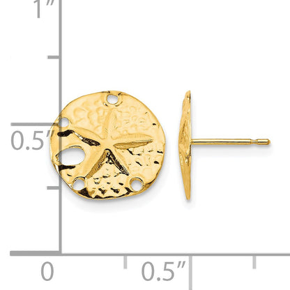 14k Madi K Sand Dollar Childrens Post Earrings