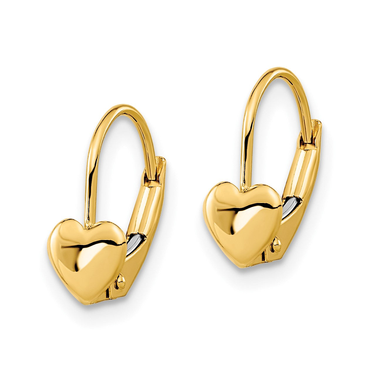 14k Madi K 5.00mm Heart Childrens Leverback Earrings