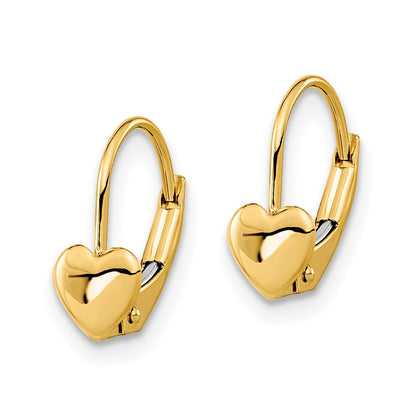 14k Madi K 5.00mm Heart Childrens Leverback Earrings