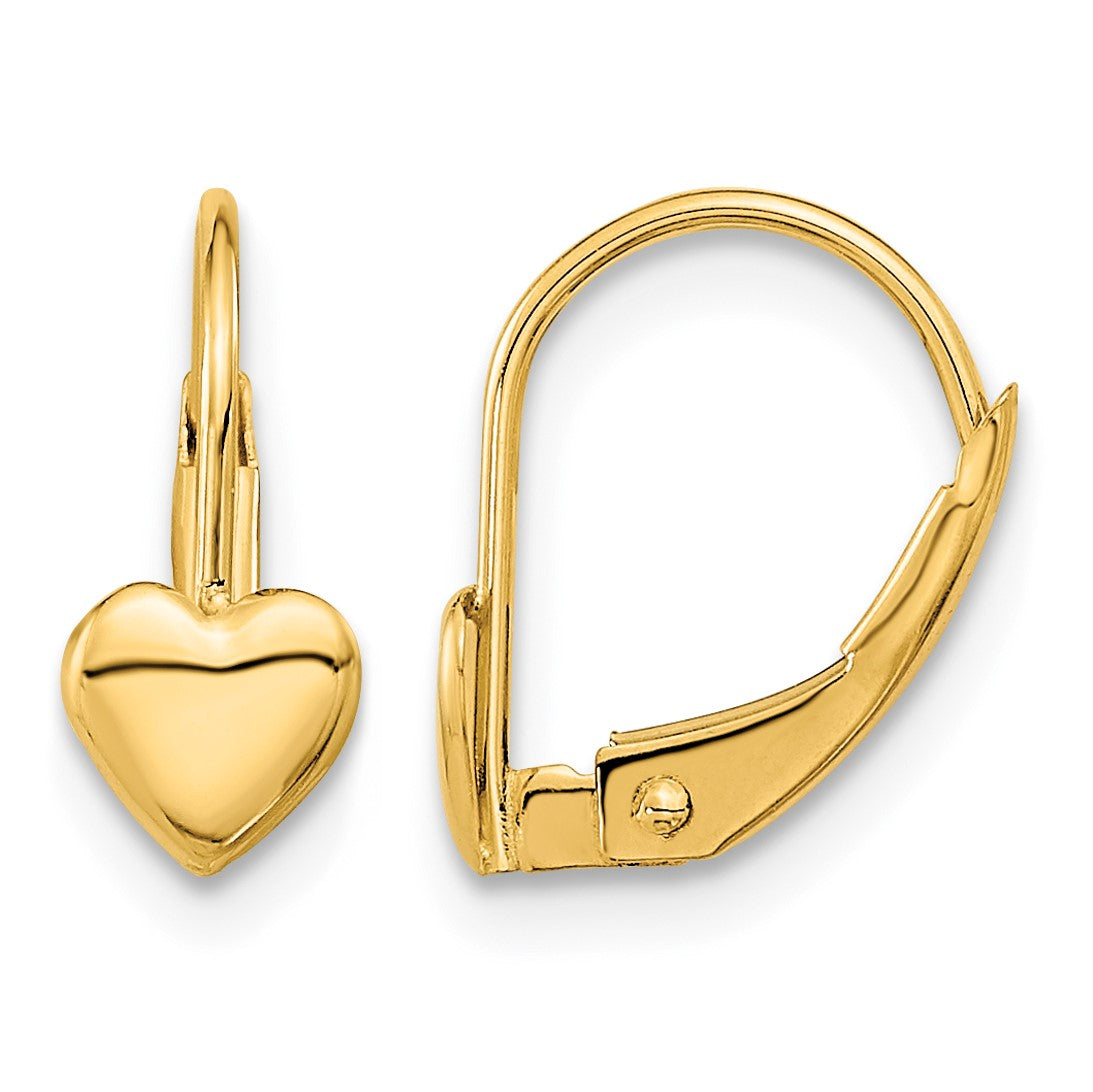 14k Madi K 5.00mm Heart Childrens Leverback Earrings