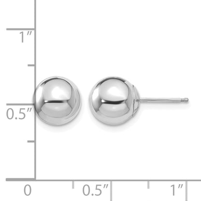 14k White Gold Madi K Polished 8mm Ball Post Earrings