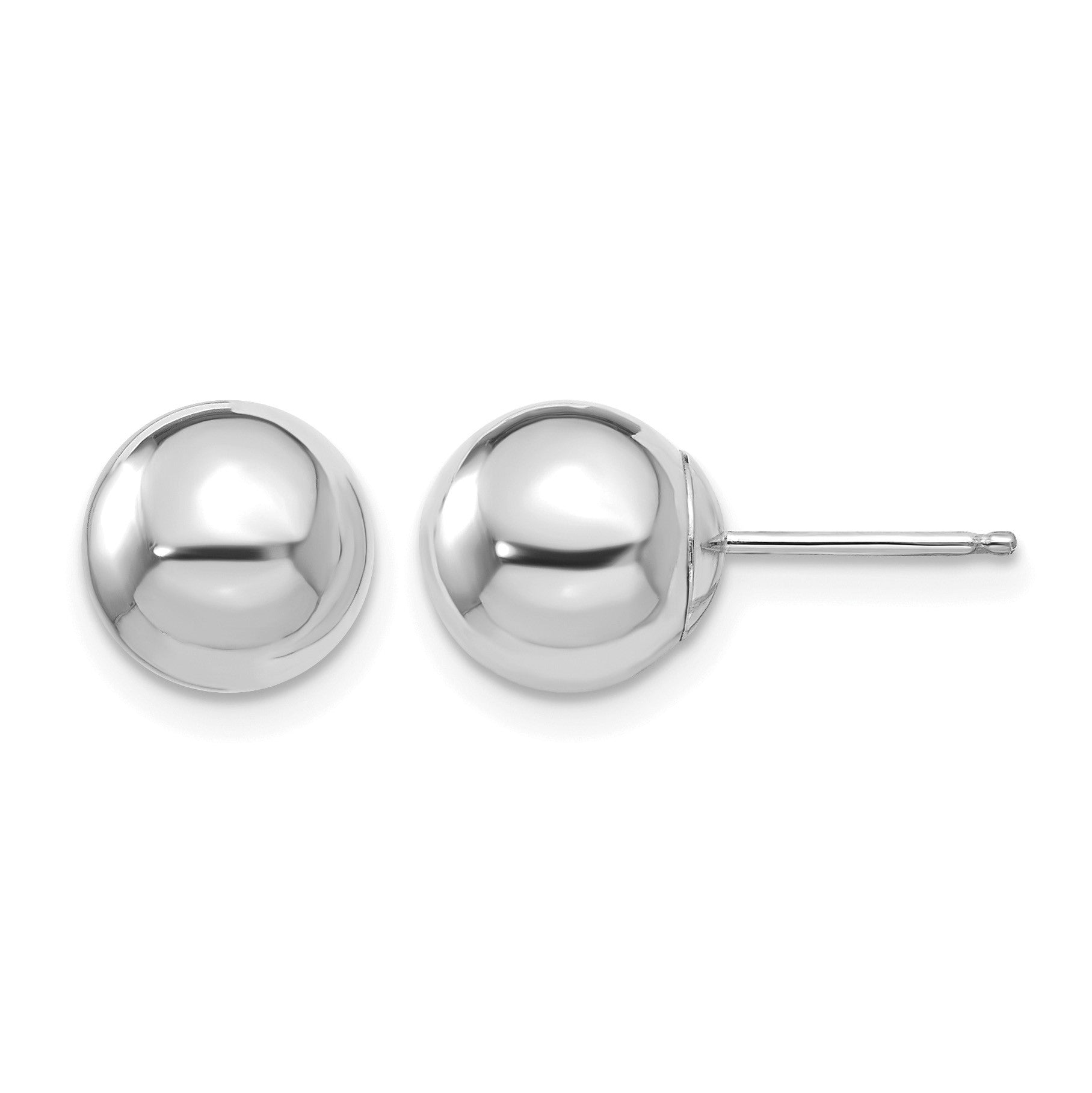 14k White Gold Madi K Polished 8mm Ball Post Earrings