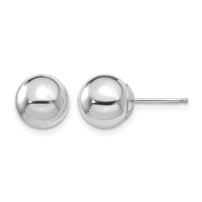 14k White Gold Madi K Polished 8mm Ball Post Earrings