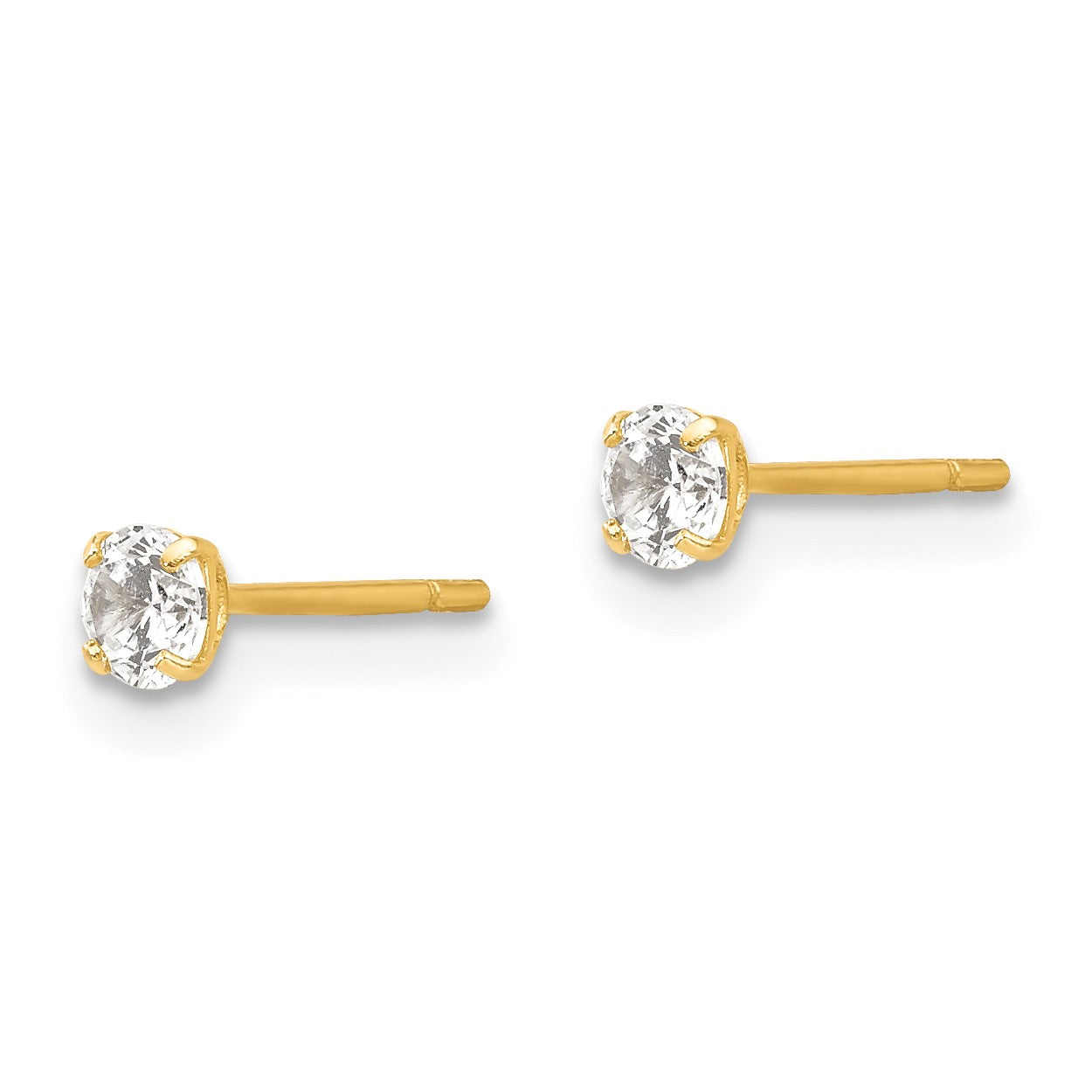 14k Madi K 2.75mm Round CZ Stud Post Earrings