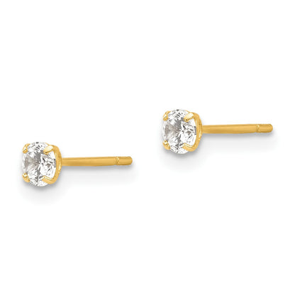14k Madi K 2.75mm Round CZ Stud Post Earrings