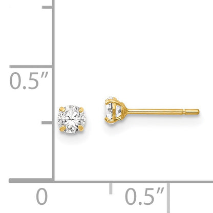 14k Madi K 2.75mm Round CZ Stud Post Earrings
