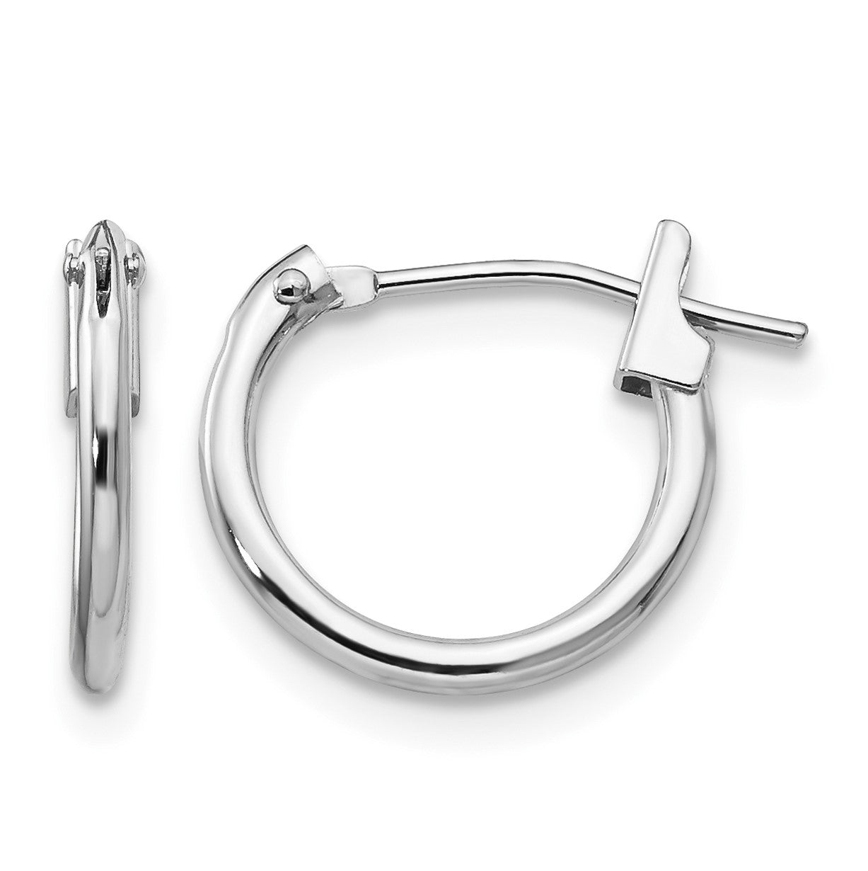 14k White Gold Madi K 1.25x12mm Hoop Earrings