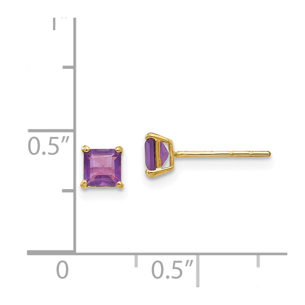 14k Madi K Amethyst 4mm Square Post Earrings