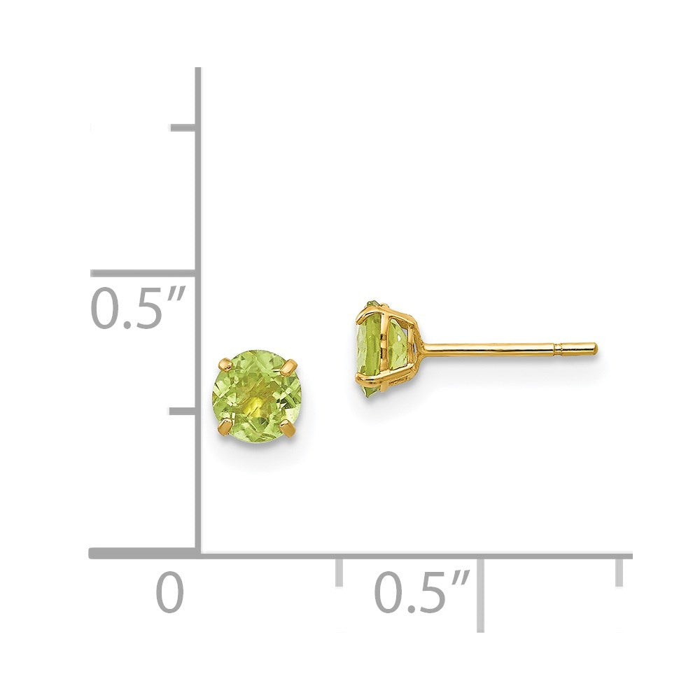 14k Madi K Round Peridot 4mm Post Earrings