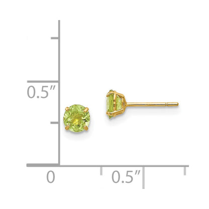 14k Madi K Round Peridot 4mm Post Earrings