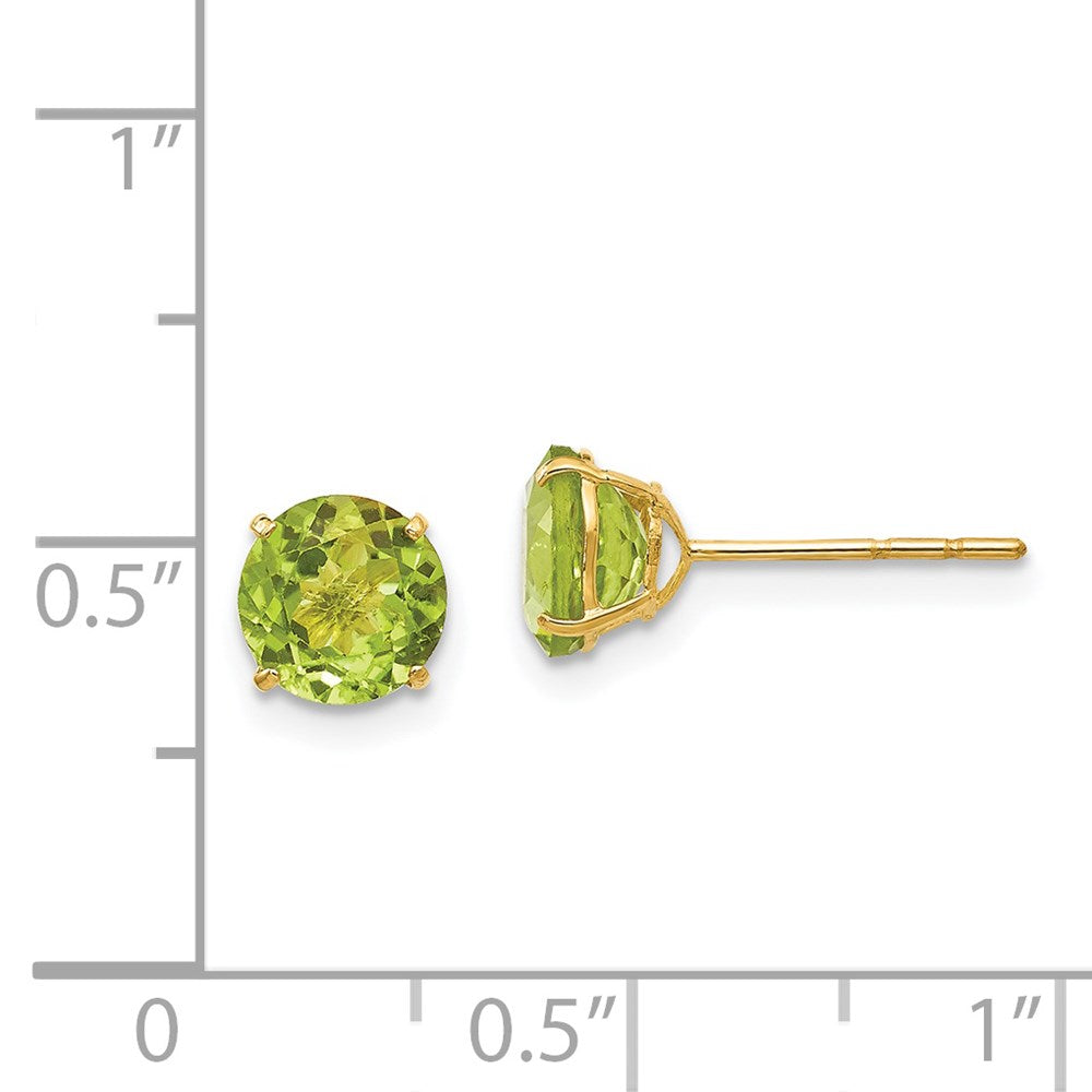 14k Madi K Round Peridot 6mm Post Earrings