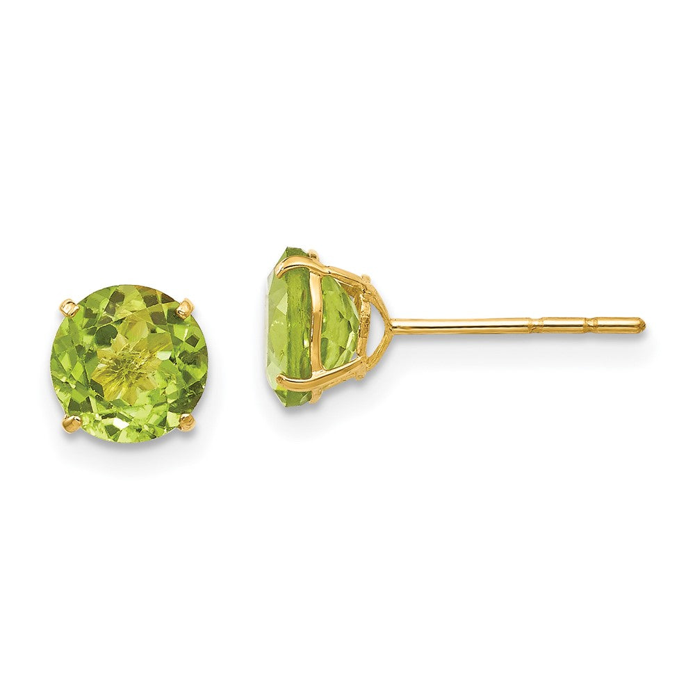 14k Madi K Round Peridot 6mm Post Earrings