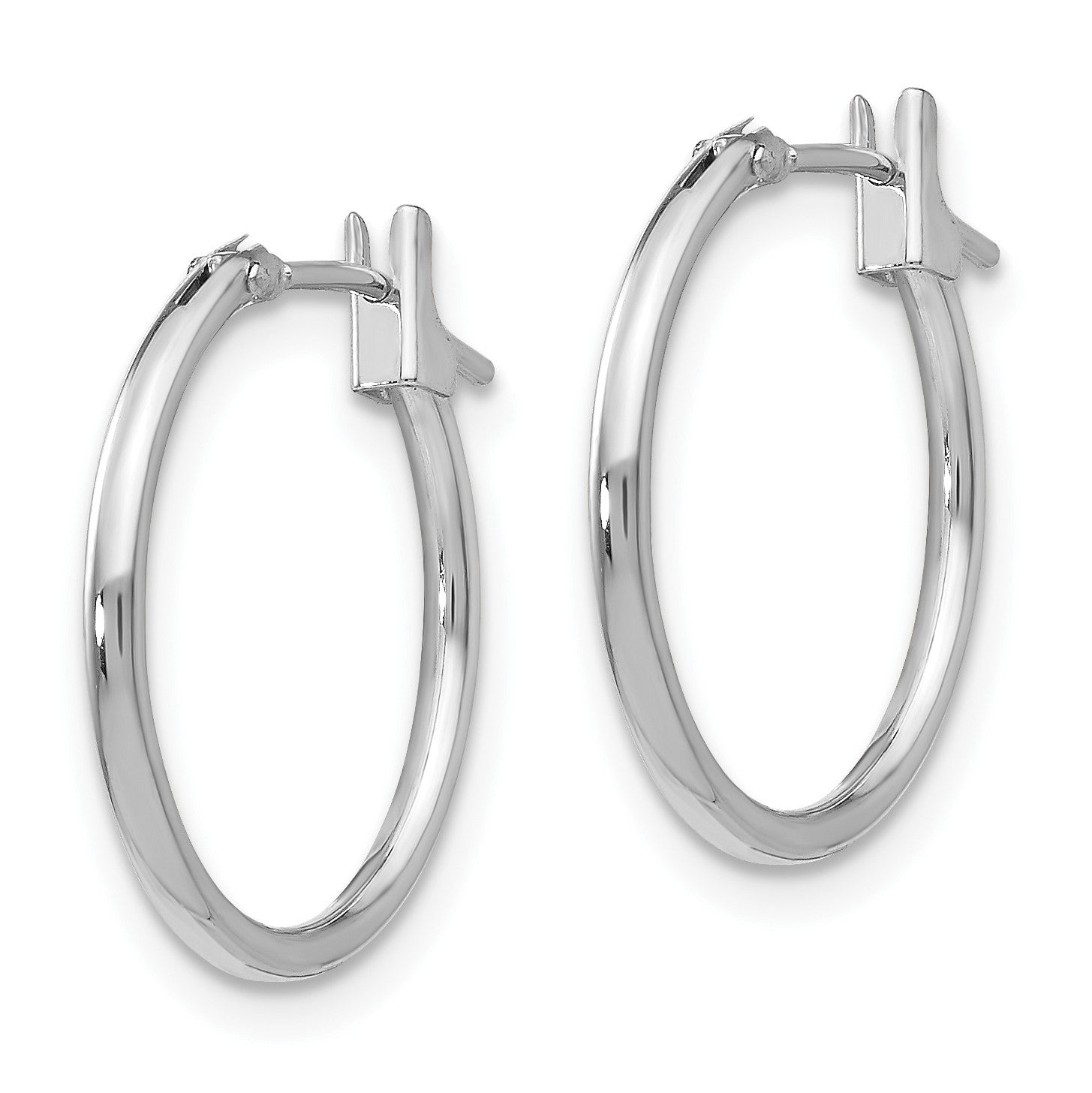 14k White Gold Madi K 1.25x15mm Hoop Earrings