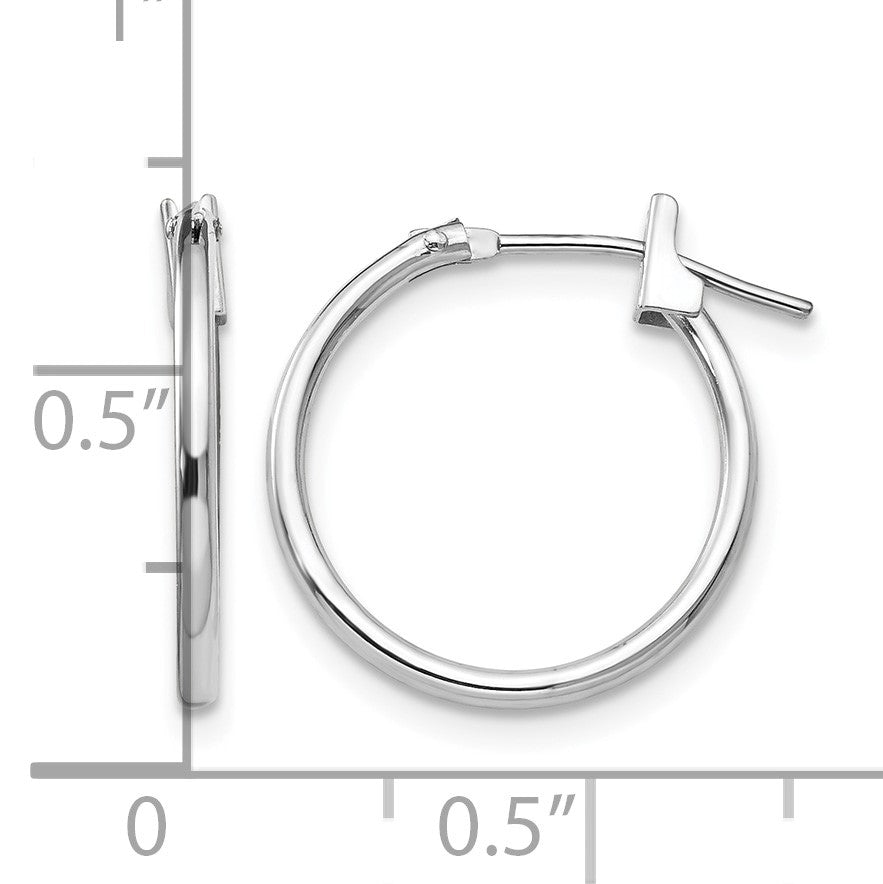 14k White Gold Madi K 1.25x15mm Hoop Earrings