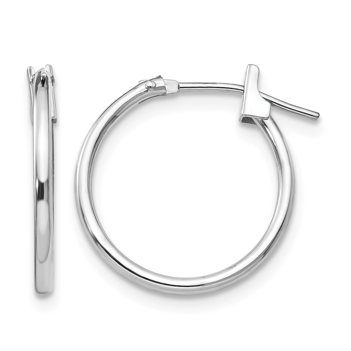 14k White Gold Madi K 1.25x15mm Hoop Earrings