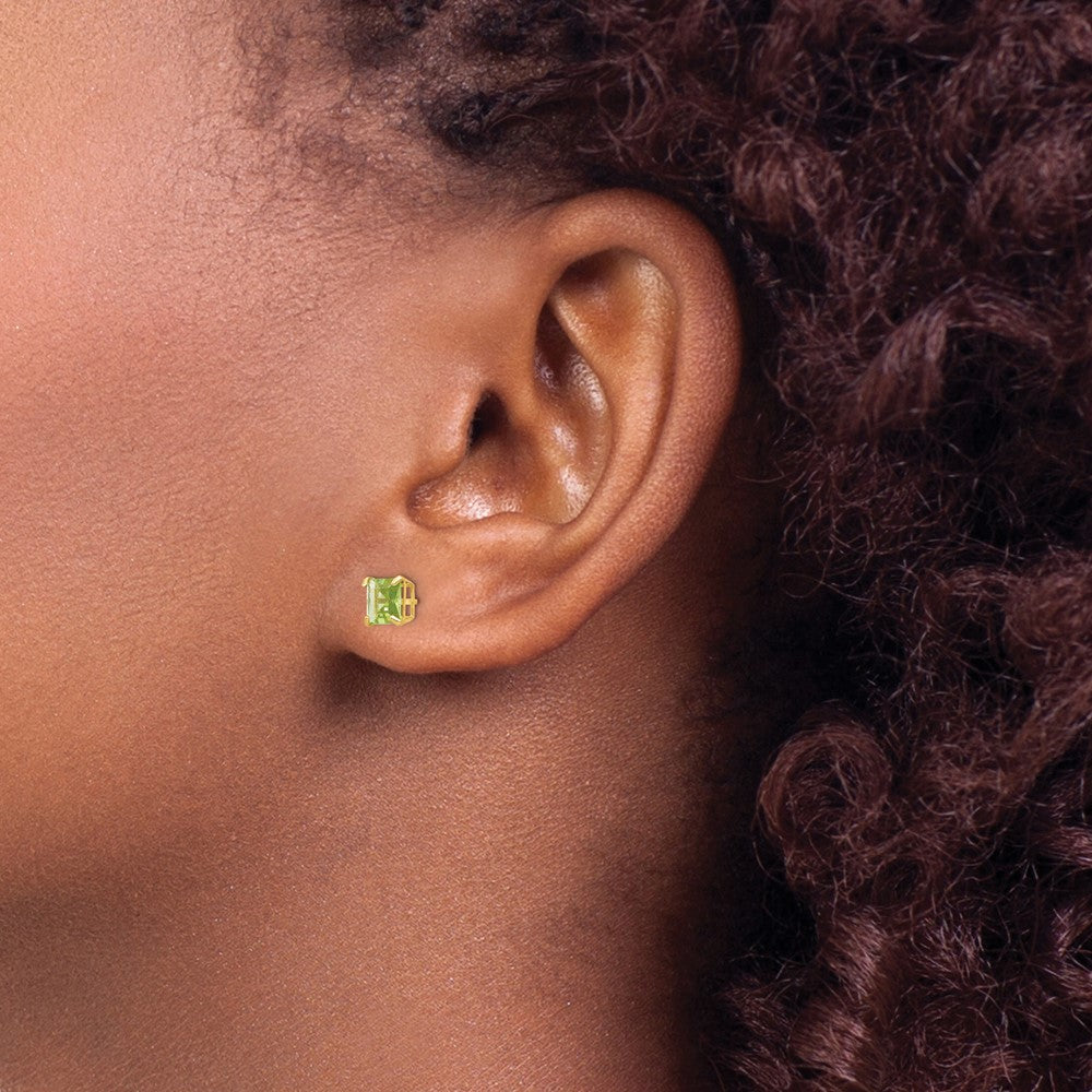 14k Madi K Peridot 5mm Square Post Earrings