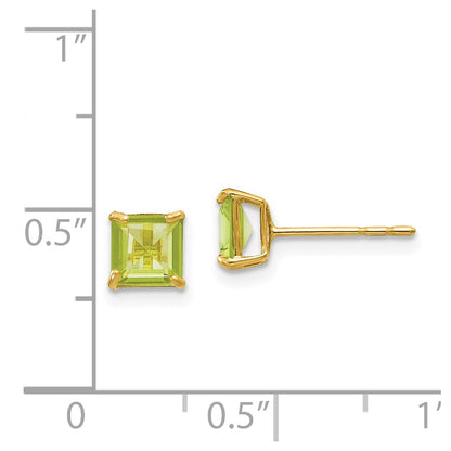 14k Madi K Peridot 5mm Square Post Earrings