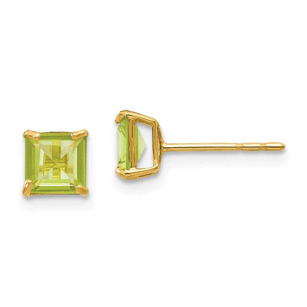 14k Madi K Peridot 5mm Square Post Earrings