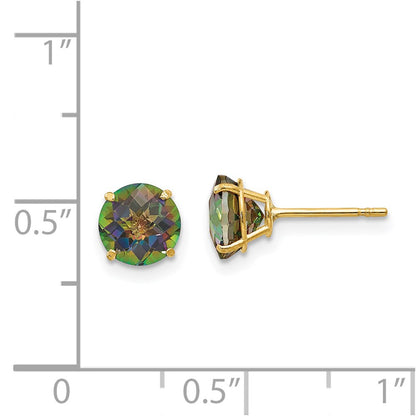 14k Madi K Round Mystic Topaz 6mm Post Earrings