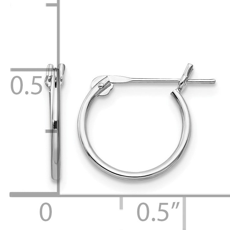 14k White Gold Madi K 1x9mm Hoop Earrings