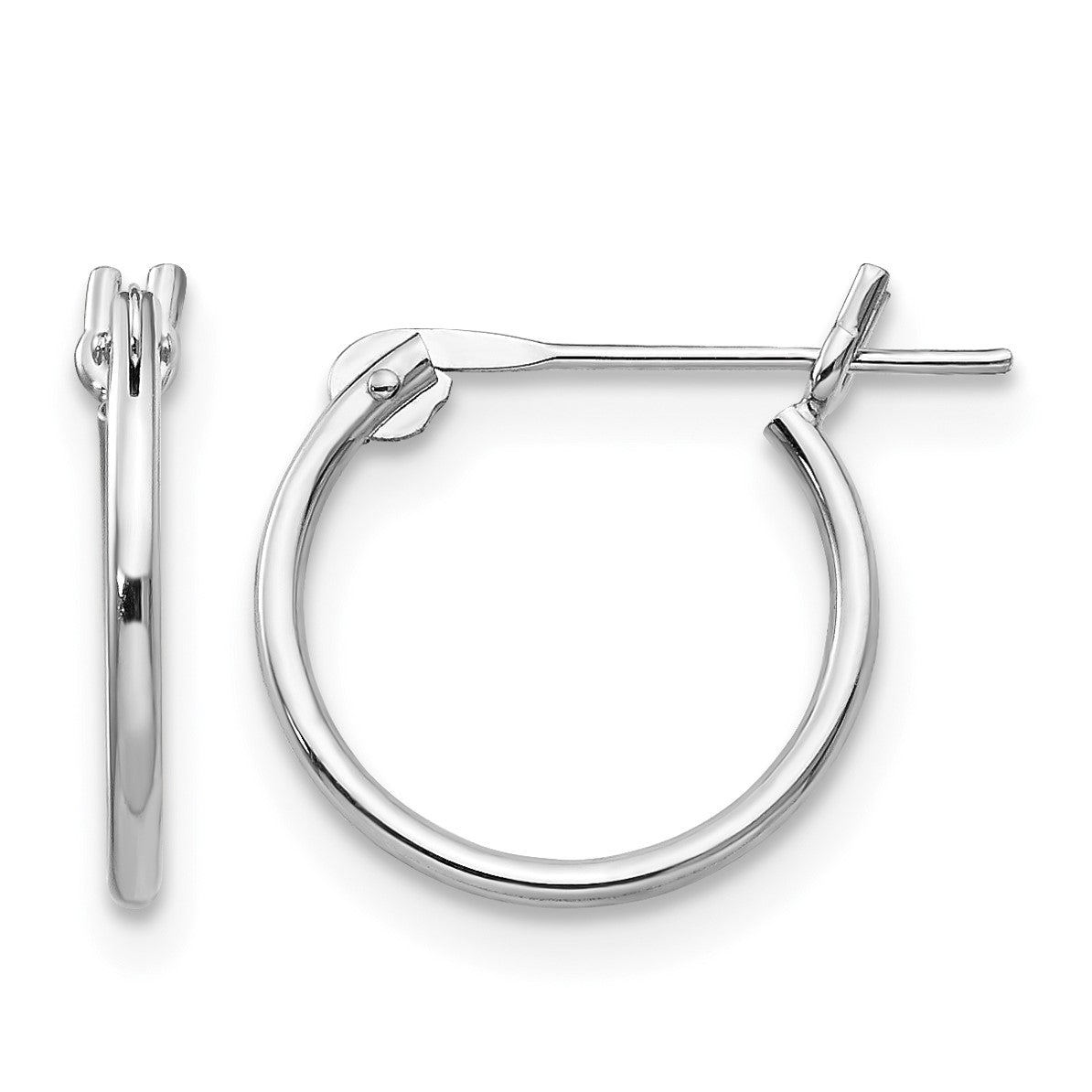 14k White Gold Madi K 1x9mm Hoop Earrings