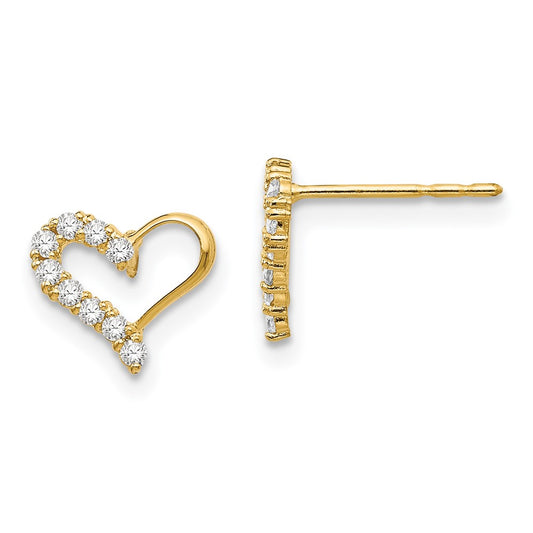 14k Madi K CZ Heart Post Earrings